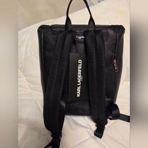Karl Lagerfeld Black Textured Backpack